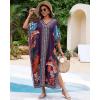 imageBsubseach Kaftan Cover Ups for Swimwear Women Plus Size Caftan Dress Beach Coverup Summer LoungewearPurple