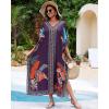imageBsubseach Kaftan Cover Ups for Swimwear Women Plus Size Caftan Dress Beach Coverup Summer LoungewearPurple