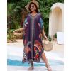 imageBsubseach Kaftan Cover Ups for Swimwear Women Plus Size Caftan Dress Beach Coverup Summer LoungewearPurple