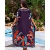 imageBsubseach Kaftan Cover Ups for Swimwear Women Plus Size Caftan Dress Beach Coverup Summer LoungewearPurple