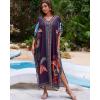 imageBsubseach Kaftan Cover Ups for Swimwear Women Plus Size Caftan Dress Beach Coverup Summer LoungewearPurple