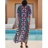 imageBsubseach Kaftan Dresses For Women Petite Plus Size Caftan Swim Cover Up For Women Maxi Beach DressGeometric Lines