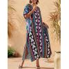 imageBsubseach Kaftan Dresses For Women Petite Plus Size Caftan Swim Cover Up For Women Maxi Beach DressGeometric Lines