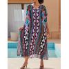 imageBsubseach Kaftan Dresses For Women Petite Plus Size Caftan Swim Cover Up For Women Maxi Beach DressGeometric Lines