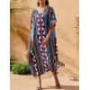 imageBsubseach Kaftan Dresses For Women Petite Plus Size Caftan Swim Cover Up For Women Maxi Beach DressGeometric Lines