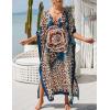 imageBsubseach Kaftan Dresses For Women Petite Plus Size Caftan Swim Cover Up For Women Maxi Beach DressPrint 17