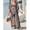 imageBsubseach Kaftan Dresses For Women Petite Plus Size Caftan Swim Cover Up For Women Maxi Beach DressPrint 17