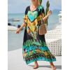 imageBsubseach Kaftan Dresses For Women Petite Plus Size Caftan Swim Cover Up For Women Maxi Beach DressPrint 5