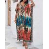 imageBsubseach Kaftan Dresses For Women Petite Plus Size Caftan Swim Cover Up For Women Maxi Beach DressRed Coffee
