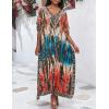 imageBsubseach Kaftan Dresses For Women Petite Plus Size Caftan Swim Cover Up For Women Maxi Beach DressRed Coffee