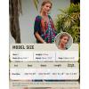 imageBsubseach Kaftan Dresses for Women Butterfly Print Plus Size Batwing Sleeve Caftans Long Bathing Suit Cover UpButterfly