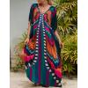 imageBsubseach Kaftan Dresses for Women Butterfly Print Plus Size Batwing Sleeve Caftans Long Bathing Suit Cover UpButterfly