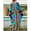 imageBsubseach Kaftan Dresses for Women Butterfly Print Plus Size Batwing Sleeve Caftans Long Bathing Suit Cover UpColorful Butterfly