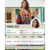 imageBsubseach Kaftan Dresses for Women Butterfly Print Plus Size Batwing Sleeve Caftans Long Bathing Suit Cover UpRed Yellow Butterfly