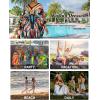 imageBsubseach Kaftan Dresses for Women Floral Print Caftans Bathing Suit Cover Ups Plus Size Long Beach Coverup DressColorful Butterfly
