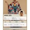 imageBsubseach Kaftan Dresses for Women Floral Print Caftans Bathing Suit Cover Ups Plus Size Long Beach Coverup DressColorful Butterfly