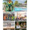 imageBsubseach Kaftan Dresses for Women Floral Print Caftans Bathing Suit Cover Ups Plus Size Long Beach Coverup DressGreen