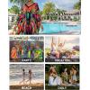 imageBsubseach Kaftan Dresses for Women Floral Print Caftans Bathing Suit Cover Ups Plus Size Long Beach Coverup DressRed