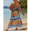 imageBsubseach Kaftan Dresses for Women Plus Size Swimsuit Cover Up Long Caftan Dress with Waist DrawstringBcolorful