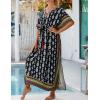 imageBsubseach Kaftan Dresses for Women Plus Size Swimsuit Cover Up Long Caftan Dress with Waist DrawstringBlack Green