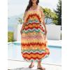 imageBsubseach Kaftan Dresses for Women Plus Size Swimsuit Cover Up Long Caftan Dress with Waist DrawstringForange