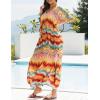imageBsubseach Kaftan Dresses for Women Plus Size Swimsuit Cover Up Long Caftan Dress with Waist DrawstringForange