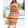 imageBsubseach Kaftan Dresses for Women Plus Size Swimsuit Cover Up Long Caftan Dress with Waist DrawstringForange