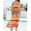 imageBsubseach Kaftan Dresses for Women Plus Size Swimsuit Cover Up Long Caftan Dress with Waist DrawstringForange
