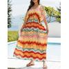imageBsubseach Kaftan Dresses for Women Plus Size Swimsuit Cover Up Long Caftan Dress with Waist DrawstringForange