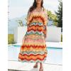 imageBsubseach Kaftan Dresses for Women Plus Size Swimsuit Cover Up Long Caftan Dress with Waist DrawstringForange