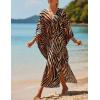 imageBsubseach Kaftan Dresses for Women Plus Size Swimsuit Cover Up V Neck Caftan Beach Dress LoungewearDbrown Zebra
