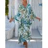 imageBsubseach Kaftan Dresses for Women Plus Size Swimsuit Cover Up V Neck Caftan Beach Dress LoungewearDgreen Camouflage