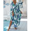 imageBsubseach Kaftan Dresses for Women Plus Size Swimsuit Cover Up V Neck Caftan Beach Dress LoungewearDleaves