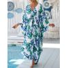 imageBsubseach Kaftan Dresses for Women Plus Size Swimsuit Cover Up V Neck Caftan Beach Dress LoungewearDleaves