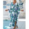 imageBsubseach Kaftan Dresses for Women Plus Size Swimsuit Cover Up V Neck Caftan Beach Dress LoungewearDleaves