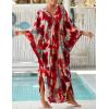 imageBsubseach Kaftan Dresses for Women Plus Size Swimsuit Cover Up V Neck Caftan Beach Dress LoungewearDred Tiedye
