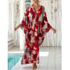 imageBsubseach Kaftan Dresses for Women Plus Size Swimsuit Cover Up V Neck Caftan Beach Dress LoungewearDred Tiedye