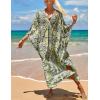 imageBsubseach Kaftan Dresses for Women Plus Size Swimsuit Cover Up V Neck Caftan Beach Dress LoungewearDsnake Print