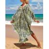imageBsubseach Kaftan Dresses for Women Plus Size Swimsuit Cover Up V Neck Caftan Beach Dress LoungewearDsnake Print