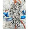 imageBsubseach Kaftan Dresses for Women Plus Size Swimsuit Cover Up V Neck Caftan Beach Dress LoungewearDwhite Black Arc