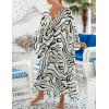 imageBsubseach Kaftan Dresses for Women Plus Size Swimsuit Cover Up V Neck Caftan Beach Dress LoungewearDwhite Black Arc