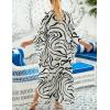 imageBsubseach Kaftan Dresses for Women Plus Size Swimsuit Cover Up V Neck Caftan Beach Dress LoungewearDwhite Black Arc