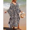 imageBsubseach Kaftan Dresses for Women Plus Size Swimsuit Cover Up V Neck Caftan Beach Dress LoungewearDzebra Black