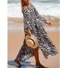 imageBsubseach Kaftan Dresses for Women Plus Size Swimsuit Cover Up V Neck Caftan Beach Dress LoungewearDzebra Black