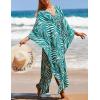 imageBsubseach Kaftan Dresses for Women Plus Size Swimsuit Cover Up V Neck Caftan Beach Dress LoungewearDzebra Green