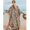 imageBsubseach Kaftan Dresses for Women Plus Size Swimsuit Cover Up V Neck Caftan Beach Dress LoungewearDzebra Spots