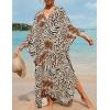 imageBsubseach Kaftan Dresses for Women Plus Size Swimsuit Cover Up V Neck Caftan Beach Dress LoungewearDzebra Spots