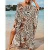imageBsubseach Kaftan Dresses for Women Plus Size Swimsuit Cover Up V Neck Caftan Beach Dress LoungewearDzebra Spots