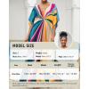 imageBsubseach Kaftan Dresses for Women V Neck Batwing Sleeve Plus Size Caftans Swimwear Coverups Maxi Beach DressesBlue Geometry