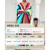 imageBsubseach Kaftan Dresses for Women V Neck Batwing Sleeve Plus Size Caftans Swimwear Coverups Maxi Beach DressesColorful